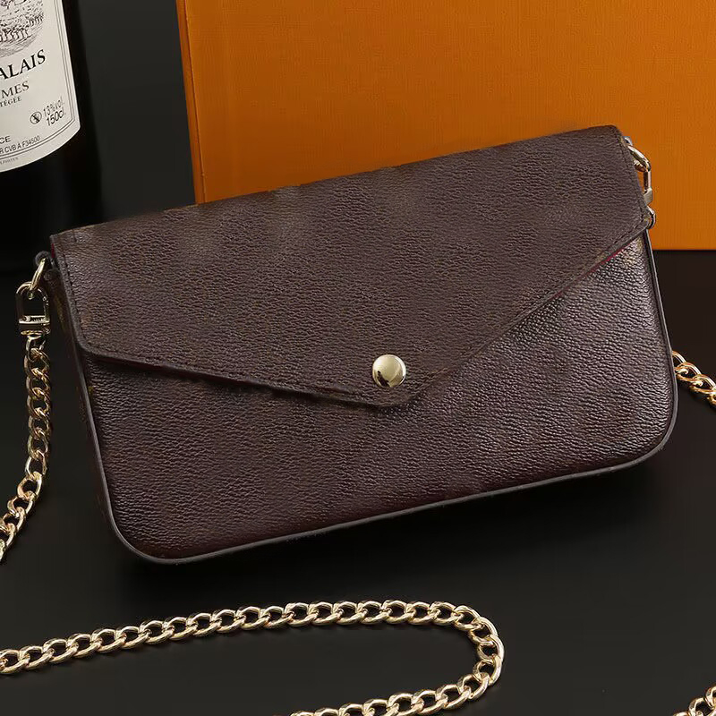 

Men designer purse shoulder bag womens wallet handbags flap pochette white flowers pattern classic accessories clutch ladies chain zippy luxury mini bags, 15#