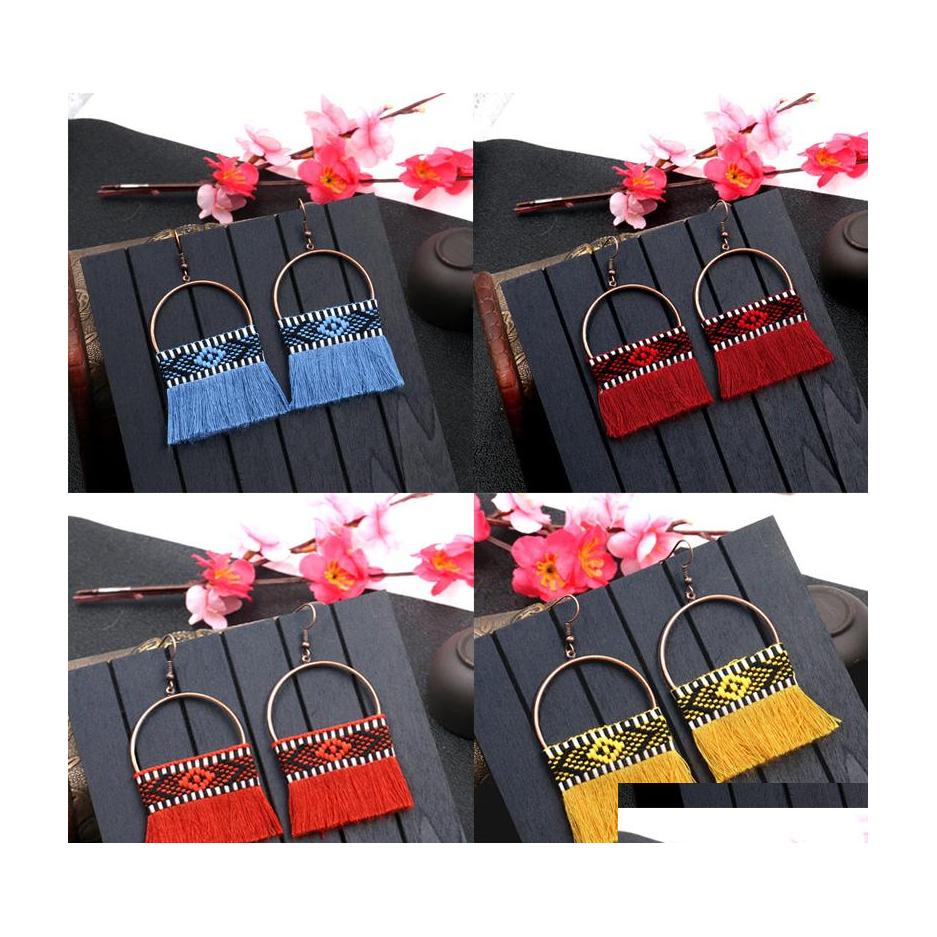 

Dangle Chandelier Crossborder Earrings European And American Retro Big Circle Bohemian Ethnic Style Jewelry Drop Delivery Dhiqn