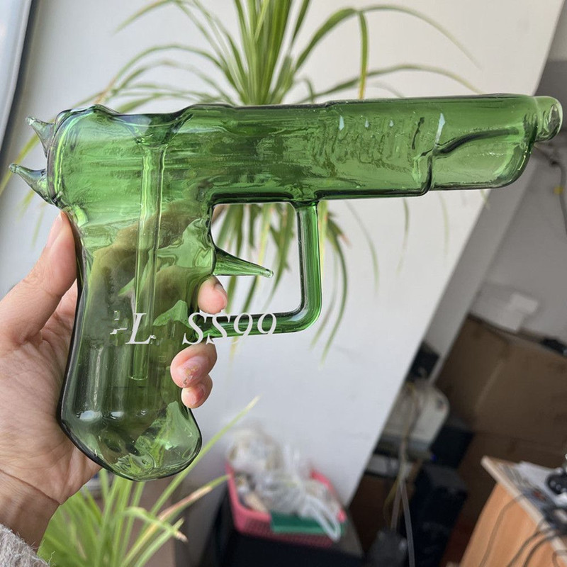 

unique glass Smoke Pipes gun Bubbler smoking pipe recycler dab rigs chicha dab accessories with 14mm joint