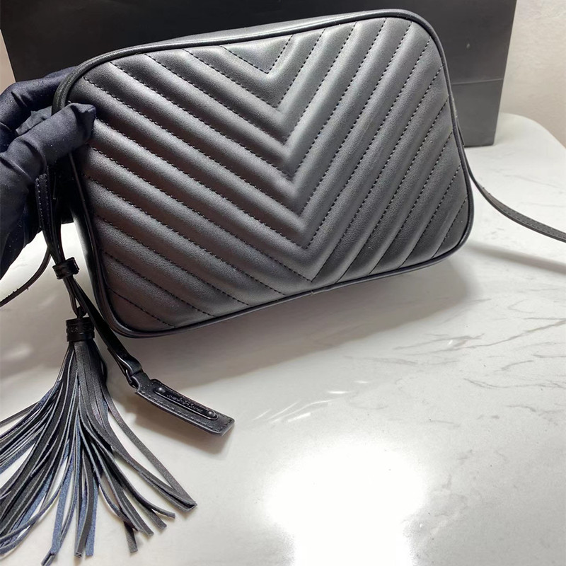 

Designer LOU Handbags Shoulder Bags for Women fashion Bag Real Leather Camera Bag, Black with gold hardware