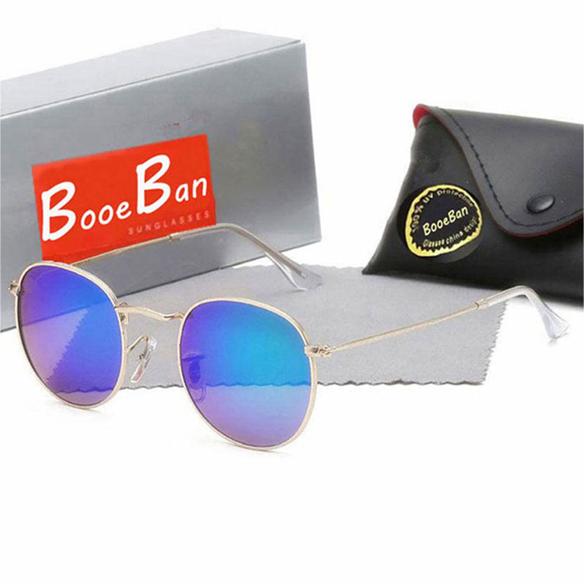 Top Quality Glass Lens eyeglass Booe Ban Men Classic Brand Retro women Mirror Sunglasses Pilot Luxury Designer Eyewear Round Sun Glasses UV Prote
