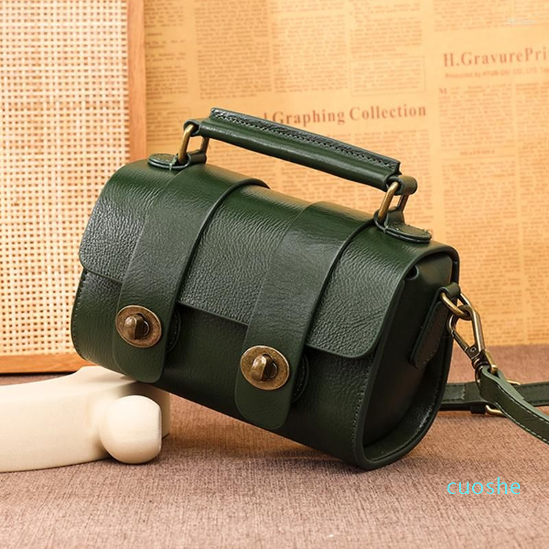 

Evening Bags Luxury Solid Color Genuine Leather Handbag Women's Bag Vintage Cow Shoulder Crossbody For Women 2022 Ladies Tote Sac, Coffee