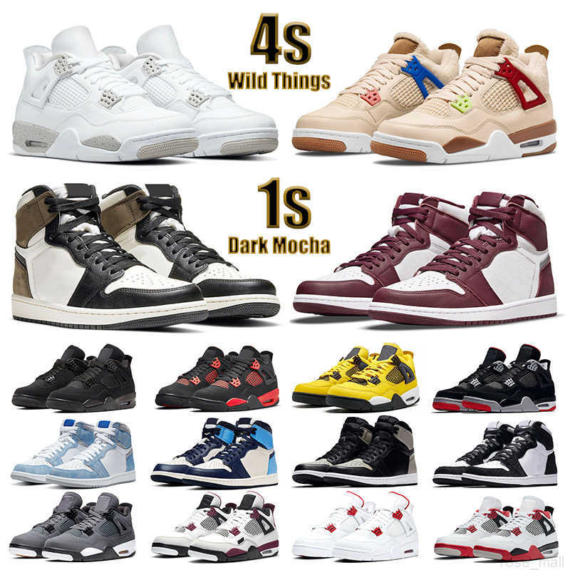 

Basketball Shoes Mens Trainers Royal Bred Toe Sail Dark Mocha Cool Grey White Motorsports Men Women 4S Hype Banned Unc Patent 1S, 16