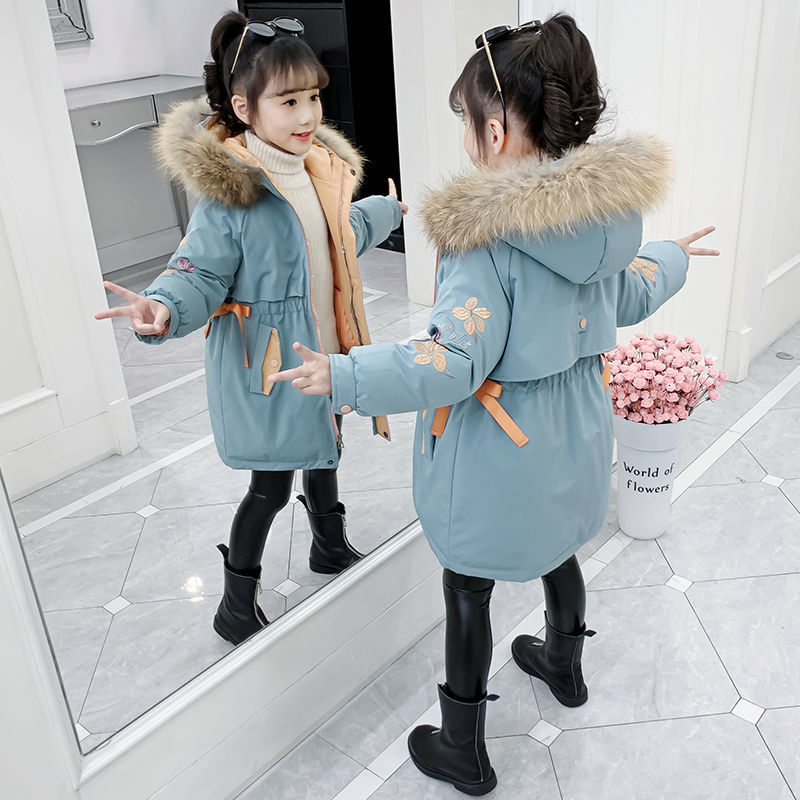 

Down Coat Hooded Teen Girl Parka Padded Coats Russian Kids Winter Jacket Teenager Outerwear Children Play In Park Snowsuit 30 221130, Black
