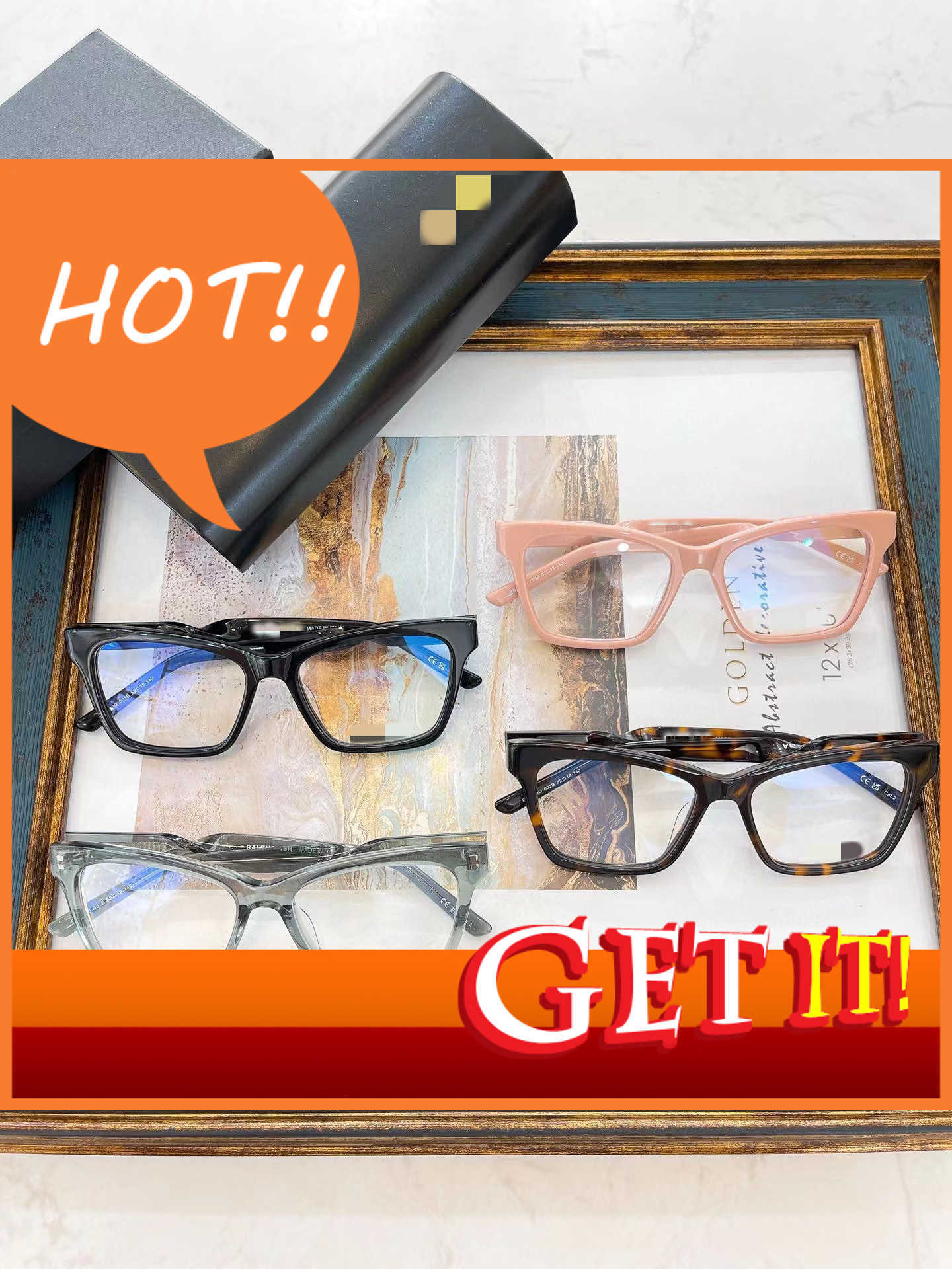 

Fashion Luxury Designer Sunglasses 2022 New Product Family b Twisted Leg Box Plate Glass Frame Mh Red the Same Model Can Be Equipped with Myopia Fram