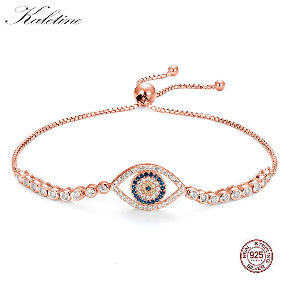

Bracelet Chain Kaletine Blue Evil Eye Cz Charms 925 Sterling Silver Bracelets for Women Luxury Brand Mens 2018 Rose Gold Jewelry