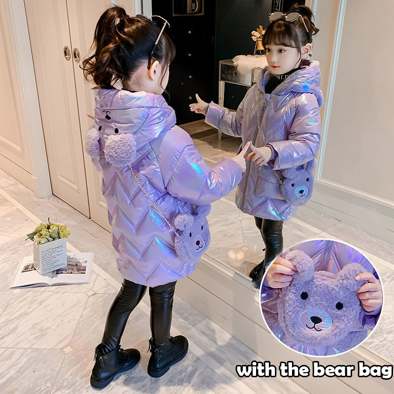

Down Coat 3 10 Year Girls Fashion Long Jackets For Winter Thick Warm Parkas Snowsuit Cute Bear Hooded Children s Outerwear 221130, Blue