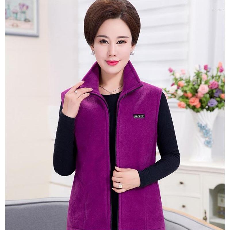 

Women's Vests 2022 Fleece Women Autumn Korean Sleeveless Jackets Ladies Fashion Zipper Casual Waistcoat Female Y235
