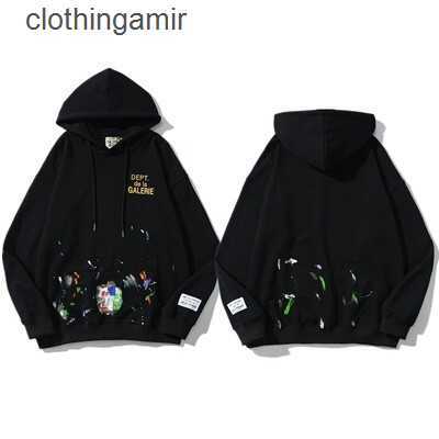 

Dept Mens Fashion Galleryes Hoodies High Street Print Letter Sweaters Oversize Loose Long Sleeve Hooded Plush Sweater for Men Women Lovers 6JOR, G240 black