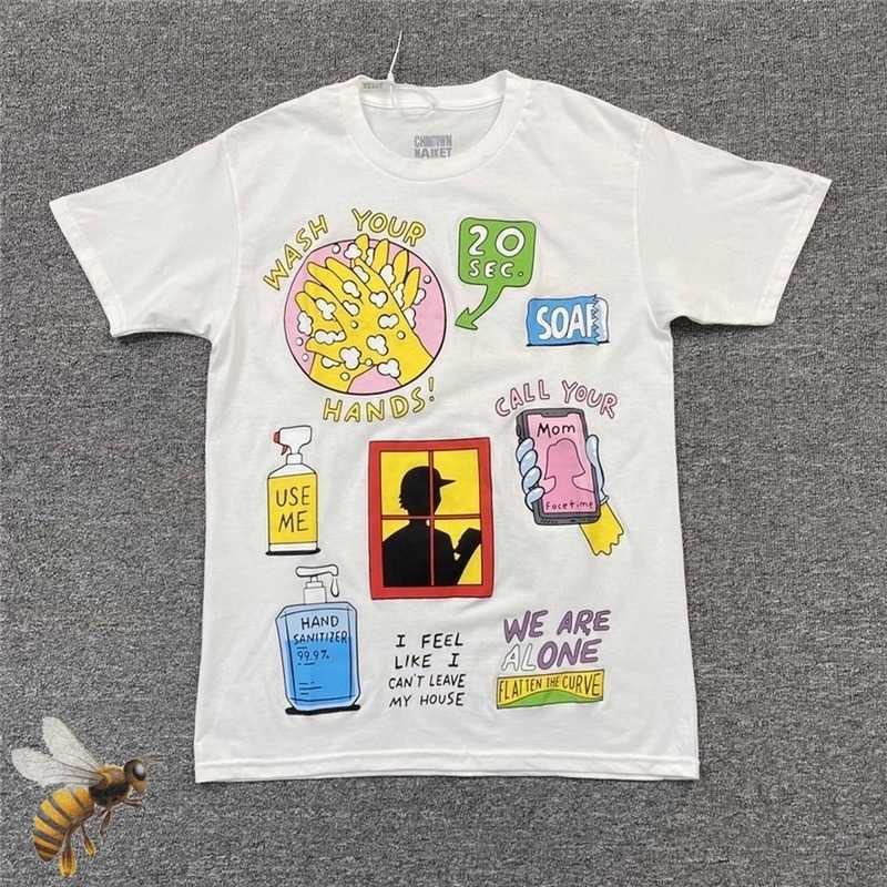 

Men's T-Shirts Chinatown T-shirt Men Women Top Quality Market Oversized Tops Tee Hand Drawn Doodles Short Sleeve T Shirts T221130