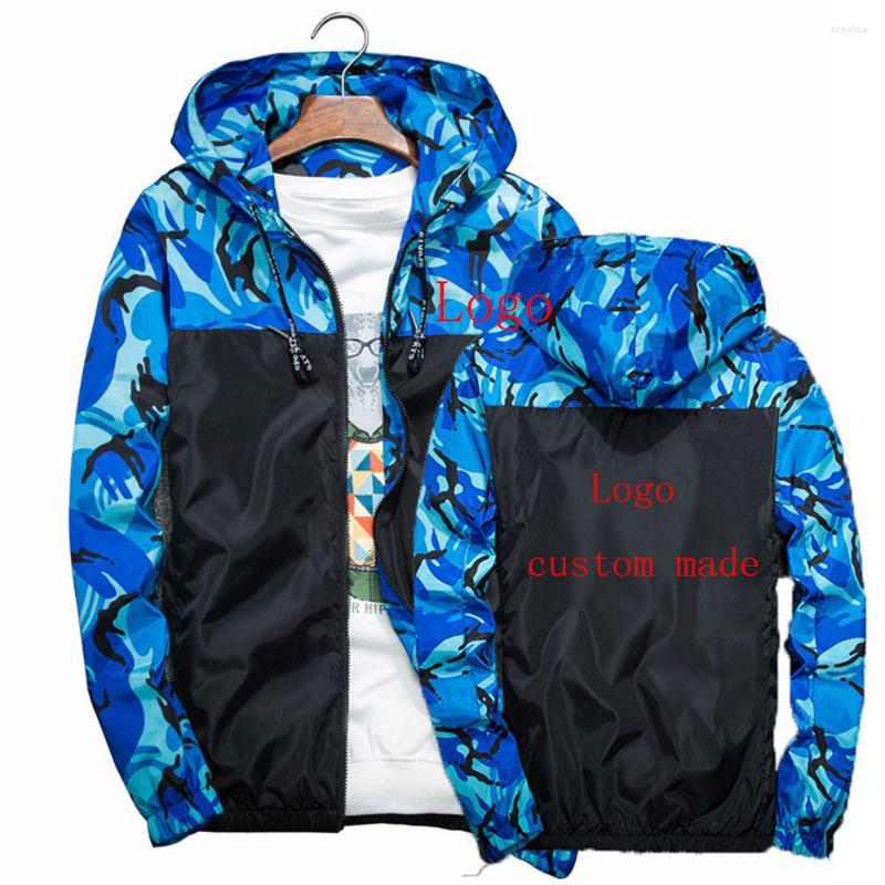 

Men' Hoodies Logo Customization Printed Men Military Windbreaker Camouflage Patchwork Coat Fashion StreetwearJacket Camo High Quality