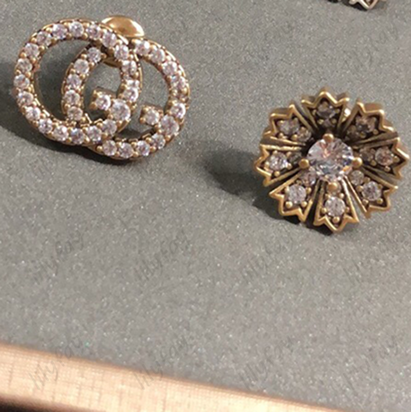 

Luxury Jewelry Fashion Love Rings For Women Designer Earrings Diamond Jewellry Shining Gem Stud Mens G 925 Silver 4 Styles With Box Top