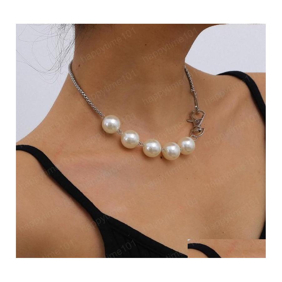 

Pendant Necklaces Goth Pearl Choker Necklace Women Wedding Punk Sexy Chain Beaded Big Clasp Necklaces Jewelry Drop Delivery Pendants Dhahb