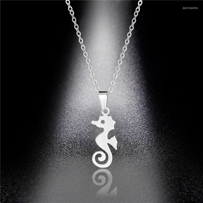 

Pendant Necklaces Sea Animal Seahorse Necklace Stainless Steel Hippocampus Chain For Men Women Gifts Wholesale 2022