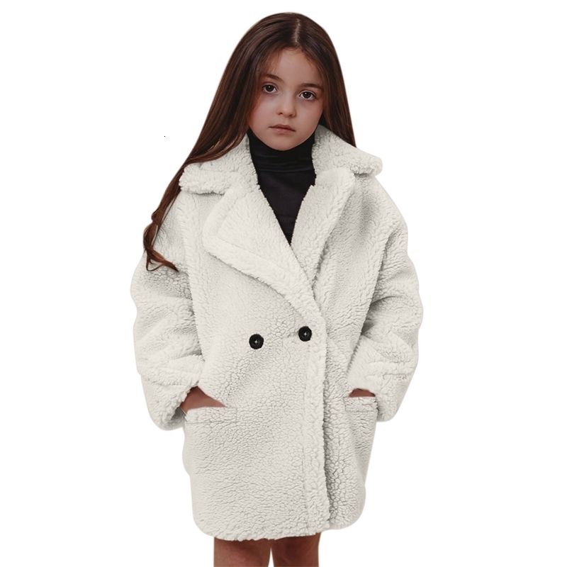 

Coat Fashion Kids Baby Girls Clothes Faux Fur Winter Warm Outwear Thick s Teddy Bear Long Loose Children Jacket 221130, Bg