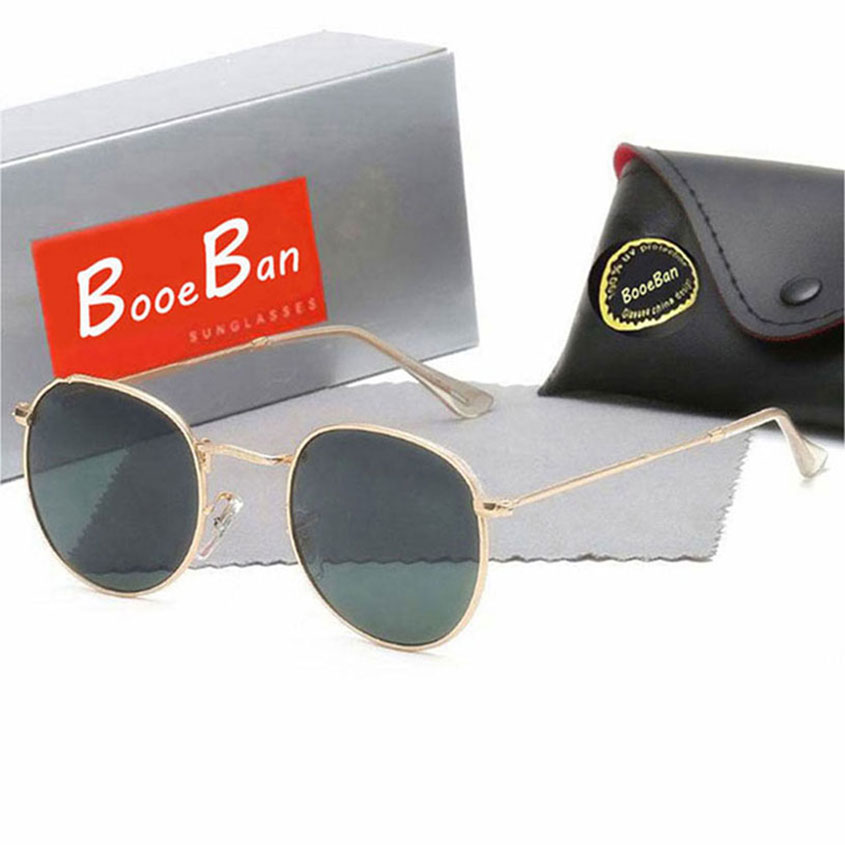 Top Quality Glass Lens eyeglass Booe Ban Men Classic Brand Retro women Mirror Sunglasses Pilot Luxury Designer Eyewear Round Sun Glasses UV Prote