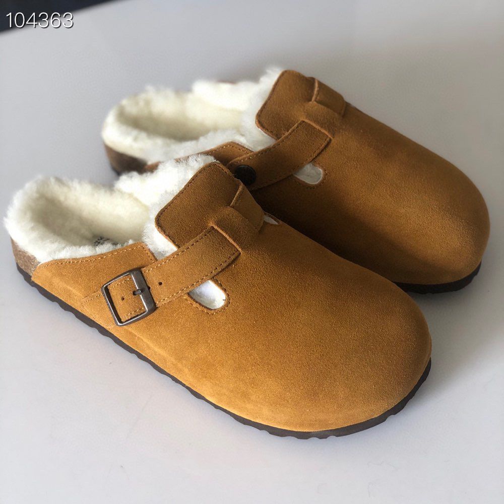

Boston Shearling Sandals OP01 Designer Clogs Suede Leathe Slippers Wook Fur Cork Flat Slides Fashion Clog Arizona Mayari Sandal Size 36-45, Mode other model contact with us