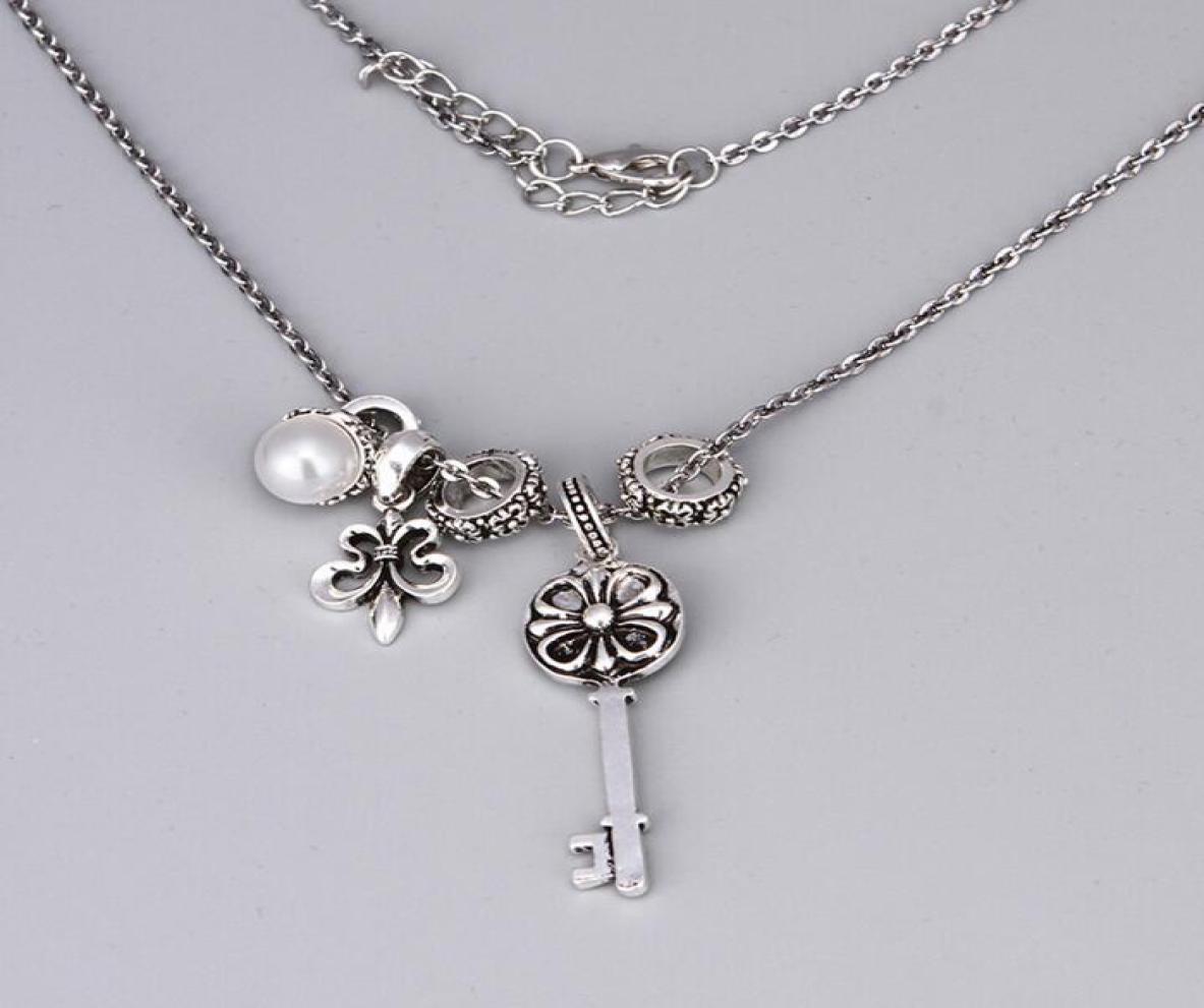 

Stainless Steel Personality Rock HipHop ChromHearts Pendant Necklaces Men Punk Styles Fashion Boat Anchor Key Pattern Titanium G8256583