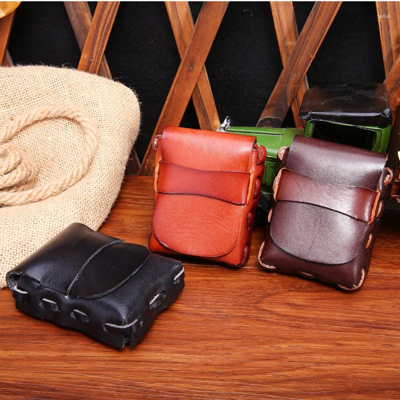 

Waist Bags JOYIR 2022 Men's Casual Fashion Packs Vintage Genuine Leather Cigarette Case Box Gift Packet To Wear A Belt K010, Black