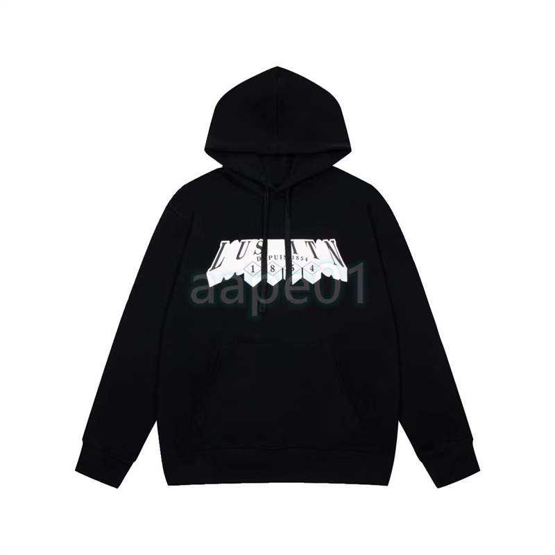 

Luxury Designer Mens Hoodie High Street Alphabet Print Long Sleeve Sweater Fashion Brand Crew Neck Pullover Womens Top Black Asian Size M-2XL