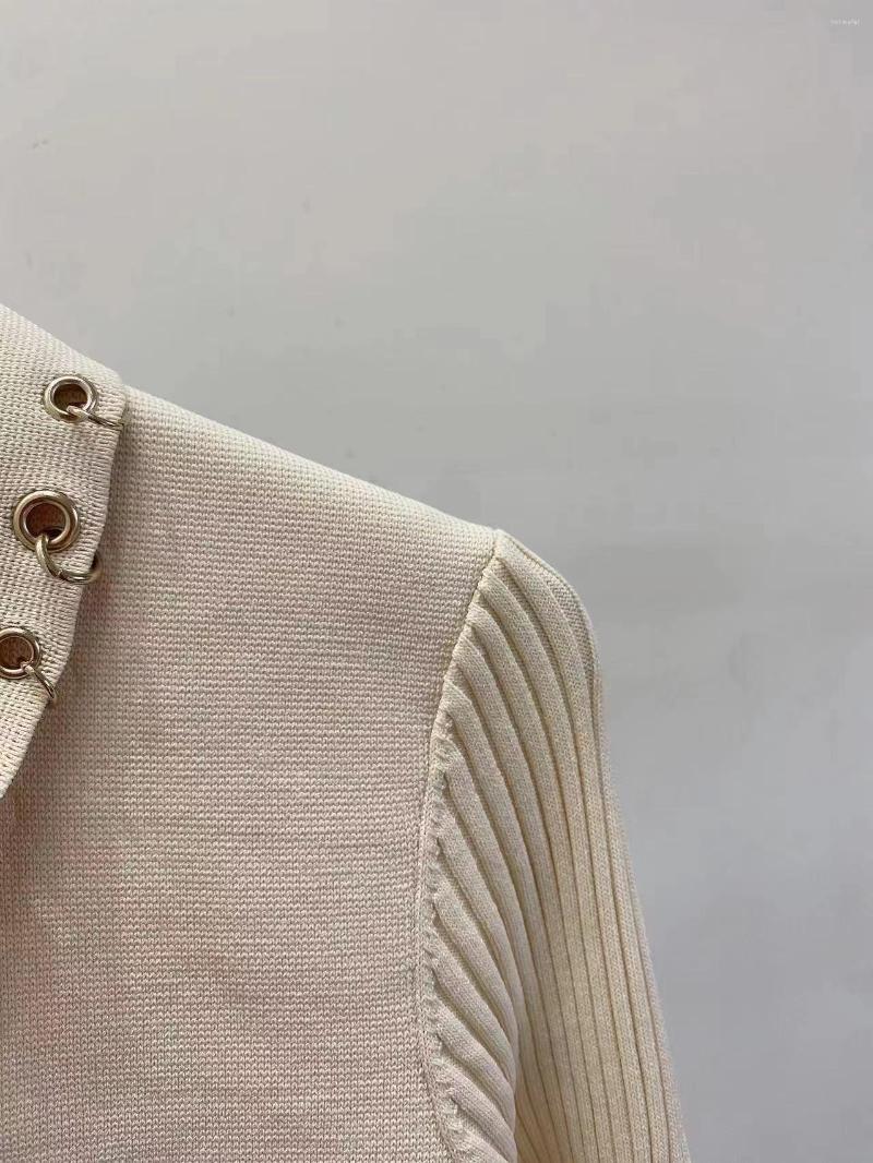 

Women' Vests 2022 Solid Color Single Breasted Polo Neck Knitted Cardigan Women