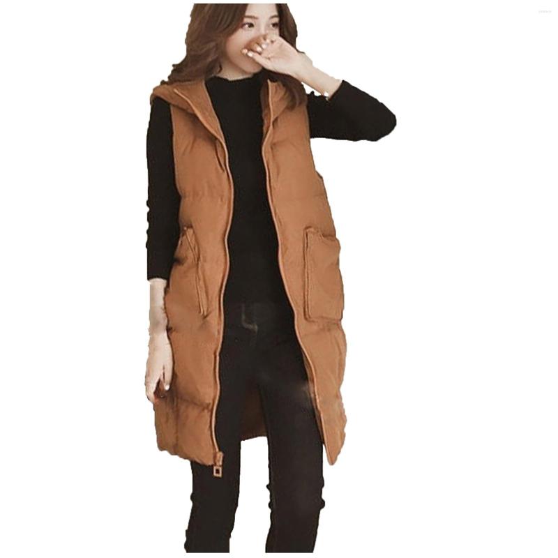 

Women's Vests Women's Large Hooded Vest Autumn And Winter Cotton Fashion Warm Puffer Jacket, Black