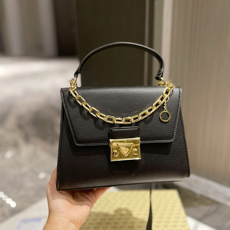 

Luxury Designers Bags women handbag shoulder bag lady wallet simple versatile Leisure metal letter leather solid leather Postman handbags style very good, White +box