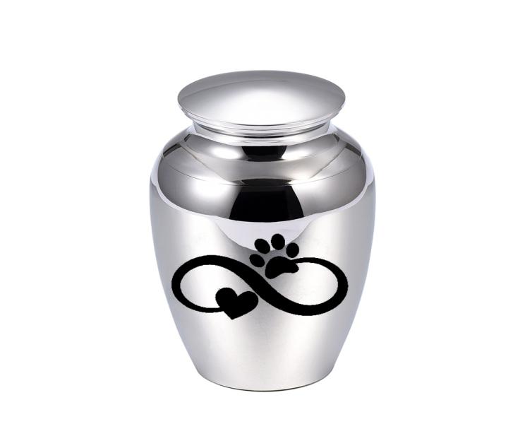 

Infinite dog paw print pendant small cremation urn for pet ashes keepsake exquisite pet aluminum alloy ashes holder 5 colors4469969