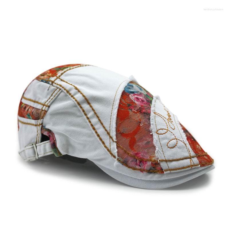 

Berets Summer And Autumn Arrive Flower Cartoon Unisex Beret Hip Hop Hat Shade Sunscreen Caps