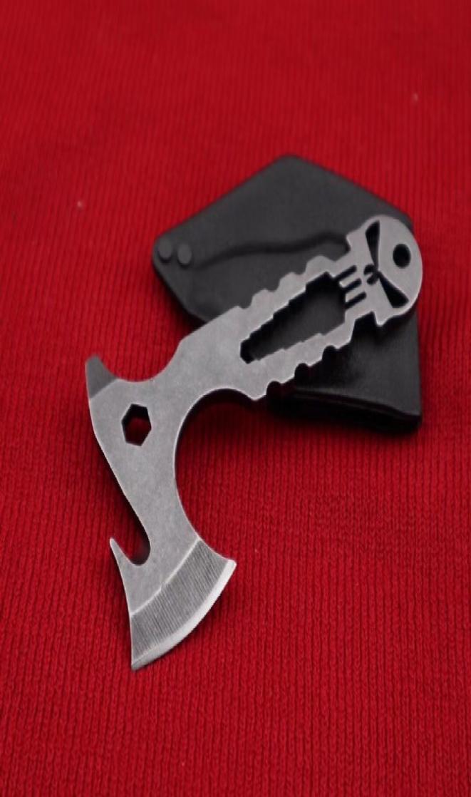 

EDC Portable Mini Tool Axe wrench axe bottle opener cut rope mouth slotted screwdriver multifunction Collection tool5962010