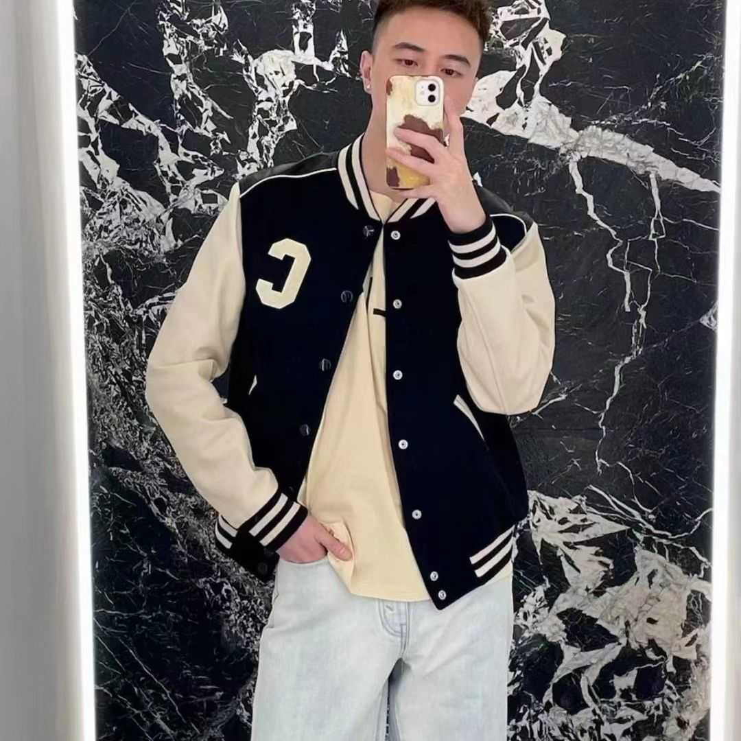 

Women's Jacket Sweater Coat Cell 22FW Celebrity 2022 Autumn and Winter Towel Embroidery Big Collar Baseball Wool Fashion High StreetEle TDT1, Light