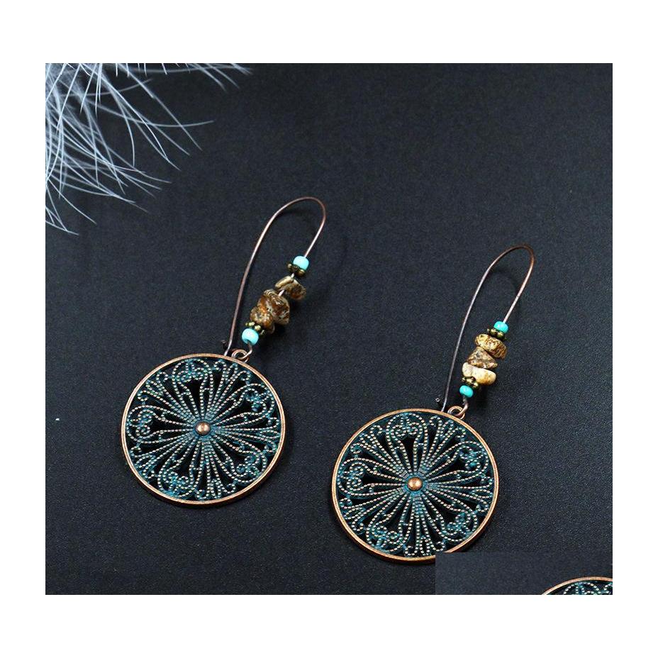

Dangle Chandelier Fashion Jewelry Womens Circar Hollow Out Vintage Earrings Stone Beads Dangle Drop Delivery Dhc89