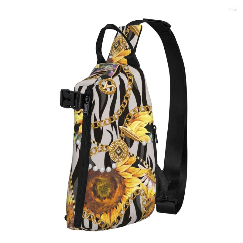 

Waist Bags Trendy Fashion Crossbody Chest Bag Backpack Chain Daisy Golden Prints Bolsa Feminina Stripe Floral Men's Dropship, 482997607-black-1