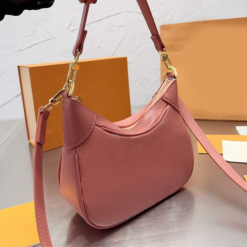 

Axillary Clutch Bags Hobos Shoulder Bag Crossbody Handbag Women Purse Leather Handle Imprint Letters Plain Postman Wallets Detachable Strap Zipper Hardware, Black
