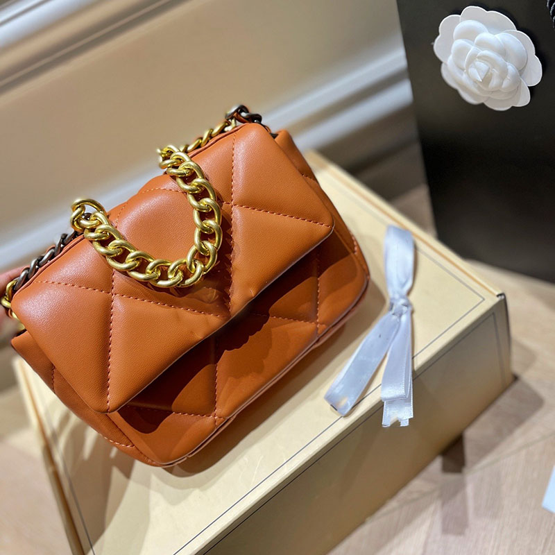 

Trend Women Luxury 19 Designer Crossbody Bag Matelasse Chain Lambskin Leather Quilted Versatile Classic Flap Shoulder Bag Retro Wallet Handbag Multi Pochettes, Grey