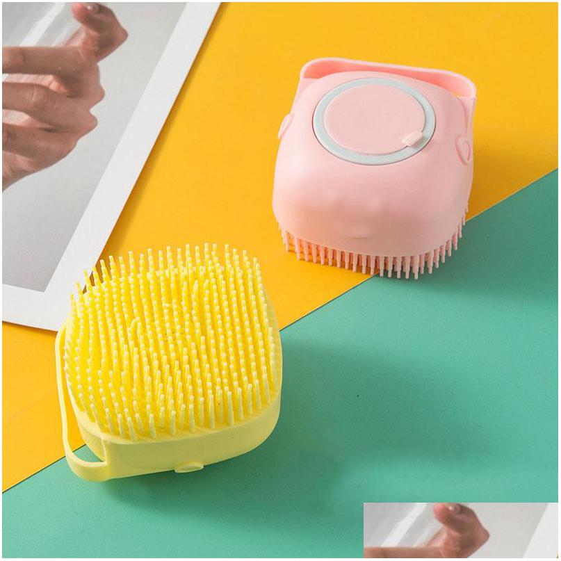 

Bath Tools Accessories Bathtools Accessories Sile Scrub Artifact Bath Mas Brush With Shower Gel Container Exfoliating Dead Skin Re Dh3Eh