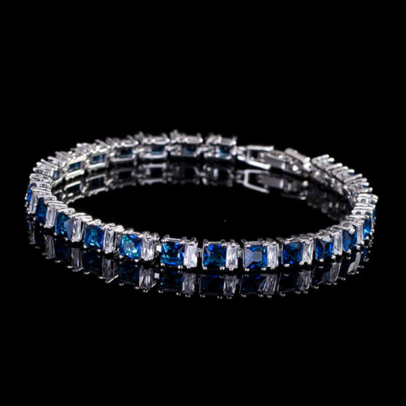 

Bracelet Chain S925 Sterling Silver Bracelets Luxury Aaa Zircon Simple Bride Jewelry Sapphire Emerald Gemstone Bangle