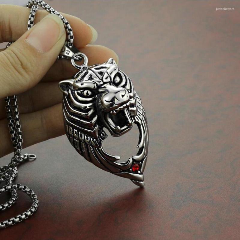 

Pendant Necklaces 2022 Men's Titanium Steel Animal Necklace Stainless Tiger Head