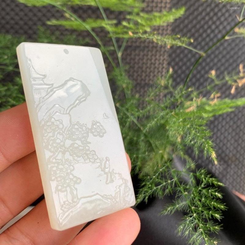 

Pendant Necklaces Boutique An Jade Fine Landscape Artistic Conception Sign White Jewelry Accessories