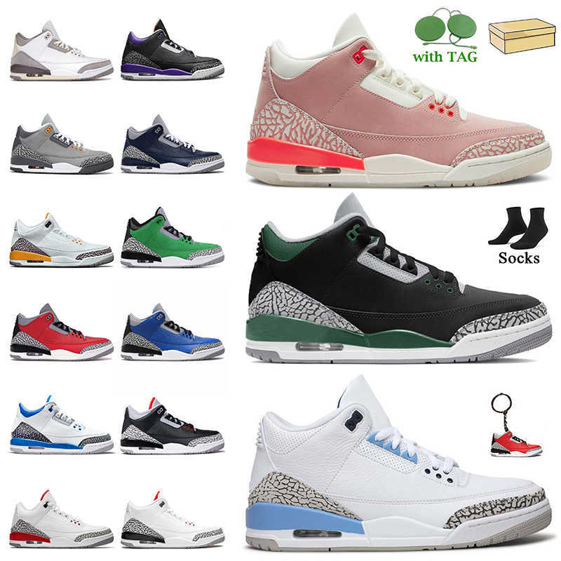 

Basketball Shoes Sneakers Mens Trainers Rust Pink Pine Green Racer Blue Black Cement Court Purple Cool Grey Varsity Royal Men Jumpman 3 3S A, B38 pine green 40-47