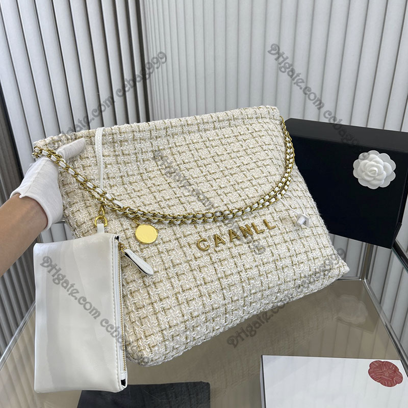 

Fashion Lager Capacity Designer Sopping Bags Patchwork Two-tone Tweed Multicolor Tote Handbags Gold Letter Key Pouch Sacoche Spoet Qoutdoor Packs Sacoche 35x32cm, Black