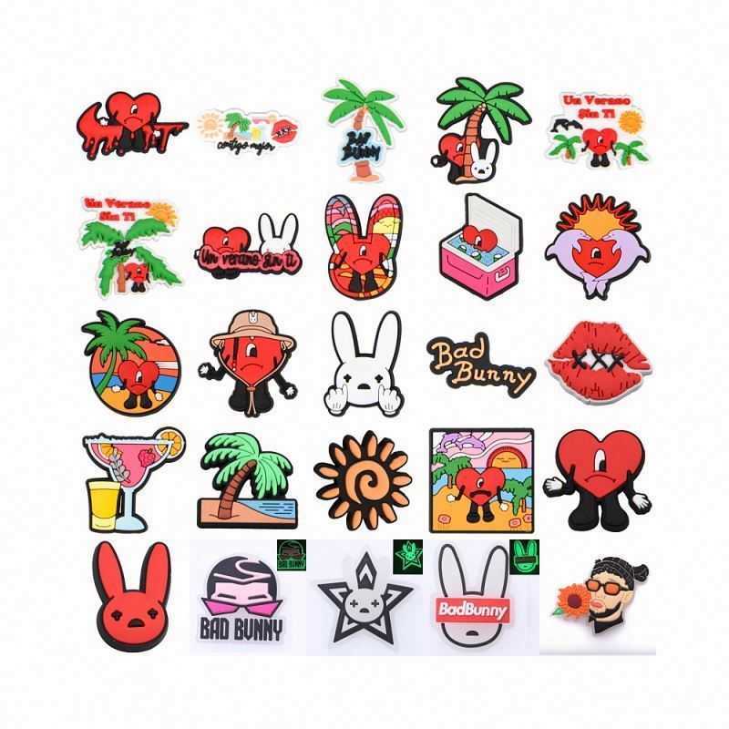 

Designer Custom CROC CHARMS Soft PVC luxury Shoe Charms bad bunny for wholesale