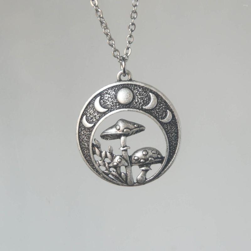 

Pendant Necklaces 5pcs Mushroom Pendants Natural Choker For Women Girl Trendy Moon Phase Design Birthday Gifts