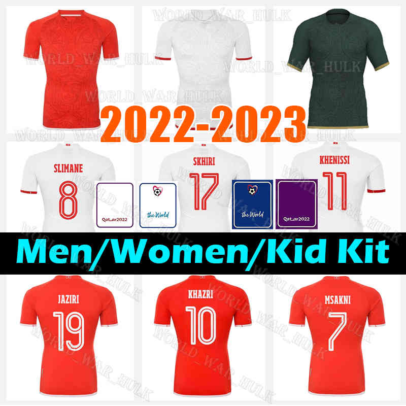 

2022 Tunisia Soccer Jerseys Maillot de Foot 22 23 #7 MSAKNI #10 KHAZRI HANNIBAL KHALIFA SASSI MAALOUL SLITI KHENISSI MAALOUL Red White Third Football Shirt uniform, Men 2022 jersey(tu ni si)+patch