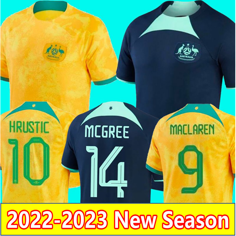 

22 23 Australia Soccer Jerseys home away LECKIE MACLAREN HRUSTIC IRVINE MABIL MCGREE 2022 football shirt MOOY SOUTTAR BEHICH DUKE DEGENEK men kids set kits uniform, 22-23 home