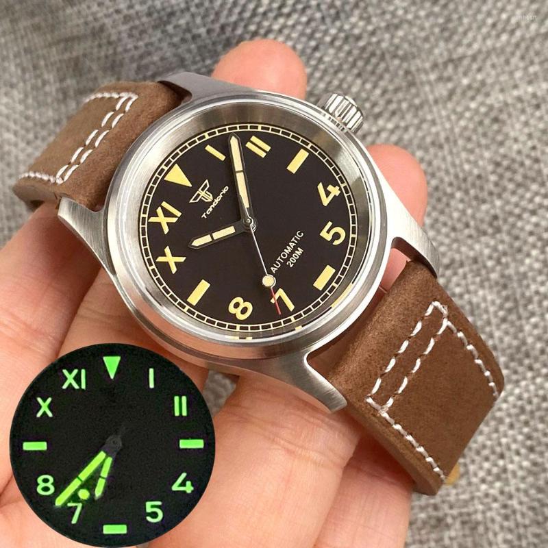 

Wristwatches 36mm Tandorio Diving Men's Watch Ladies Sapphire Glass NH35A PT5000 Automatic Movement Luminous, No logo 2