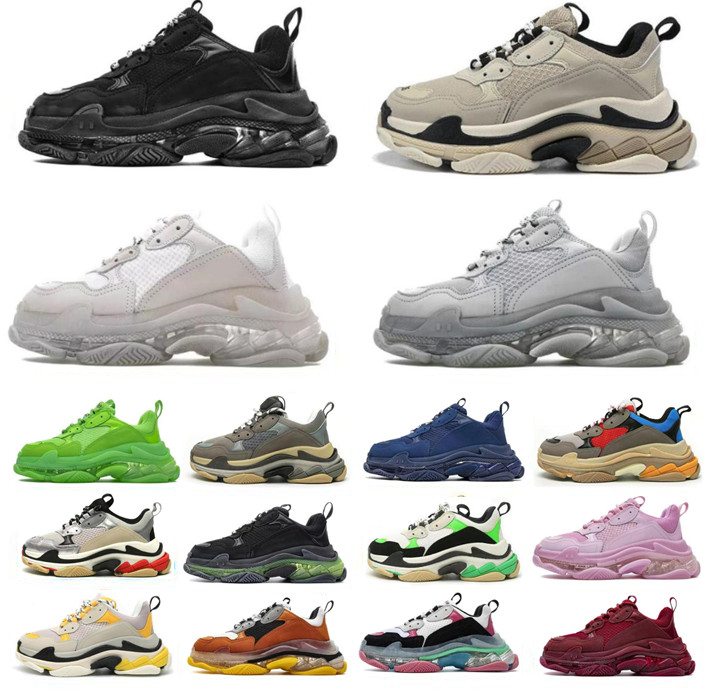 

2023 triple s 17FW Casual Shoes men women designer platform sneakers black white grey red pink blue green Light Tan trainers sports Jogging Walking 36-45, 25