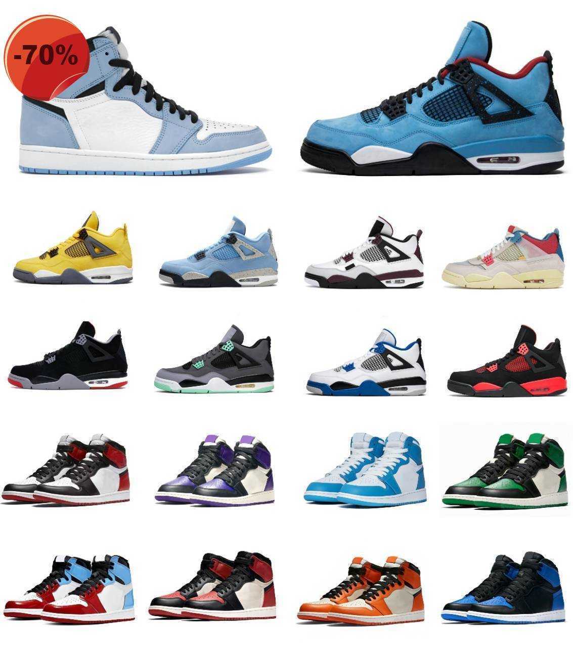 

LOW shoes Men Women Basketball Shoes 4 4s University Blue Jumpman 1 1s Mens Casual Sneakers Hyper Royal Black Cat Silver Toe Bred Electro Orange Dark