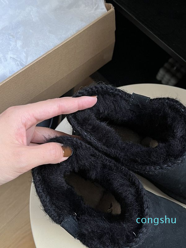 

Women new style snow boots woolen twist side buckle shoes fashion classical, Grey