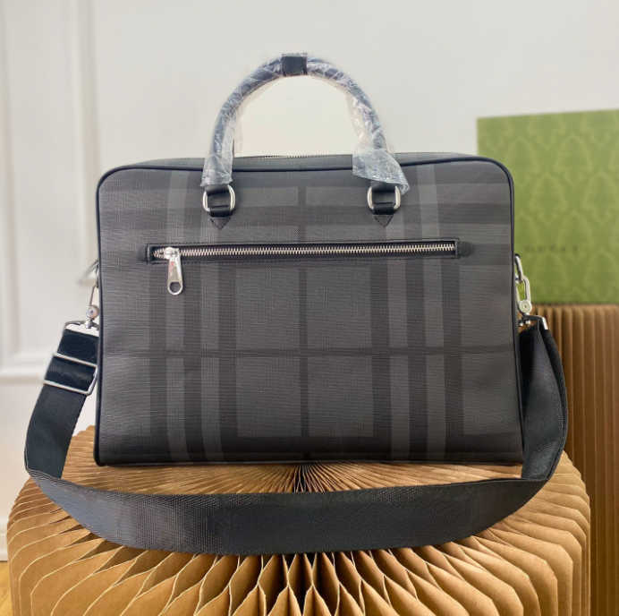

Briefcases designers luxurys bags men business package laptop bag leather handbag Striped design messenger high capacity shoulder handbags, Gray